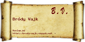 Bródy Vajk névjegykártya